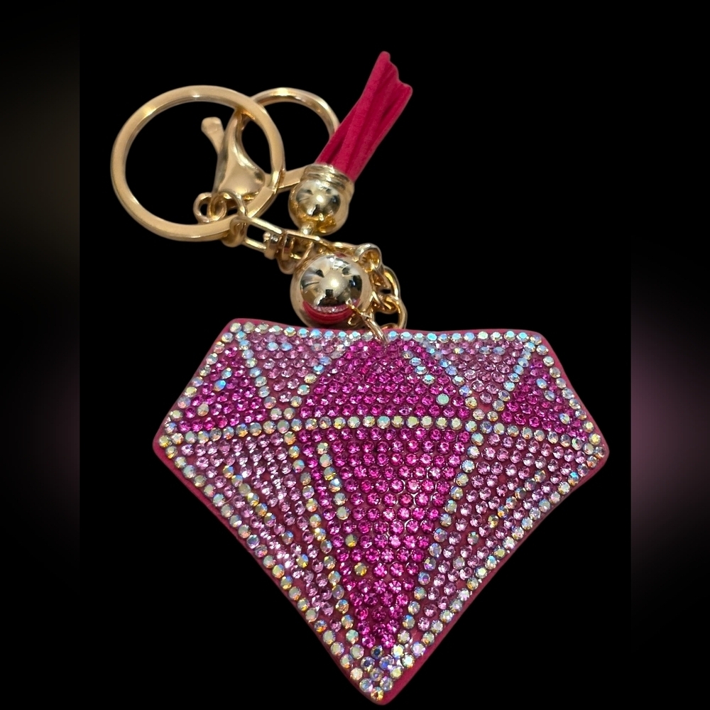 Pink Diamond Bag Charm Keychain